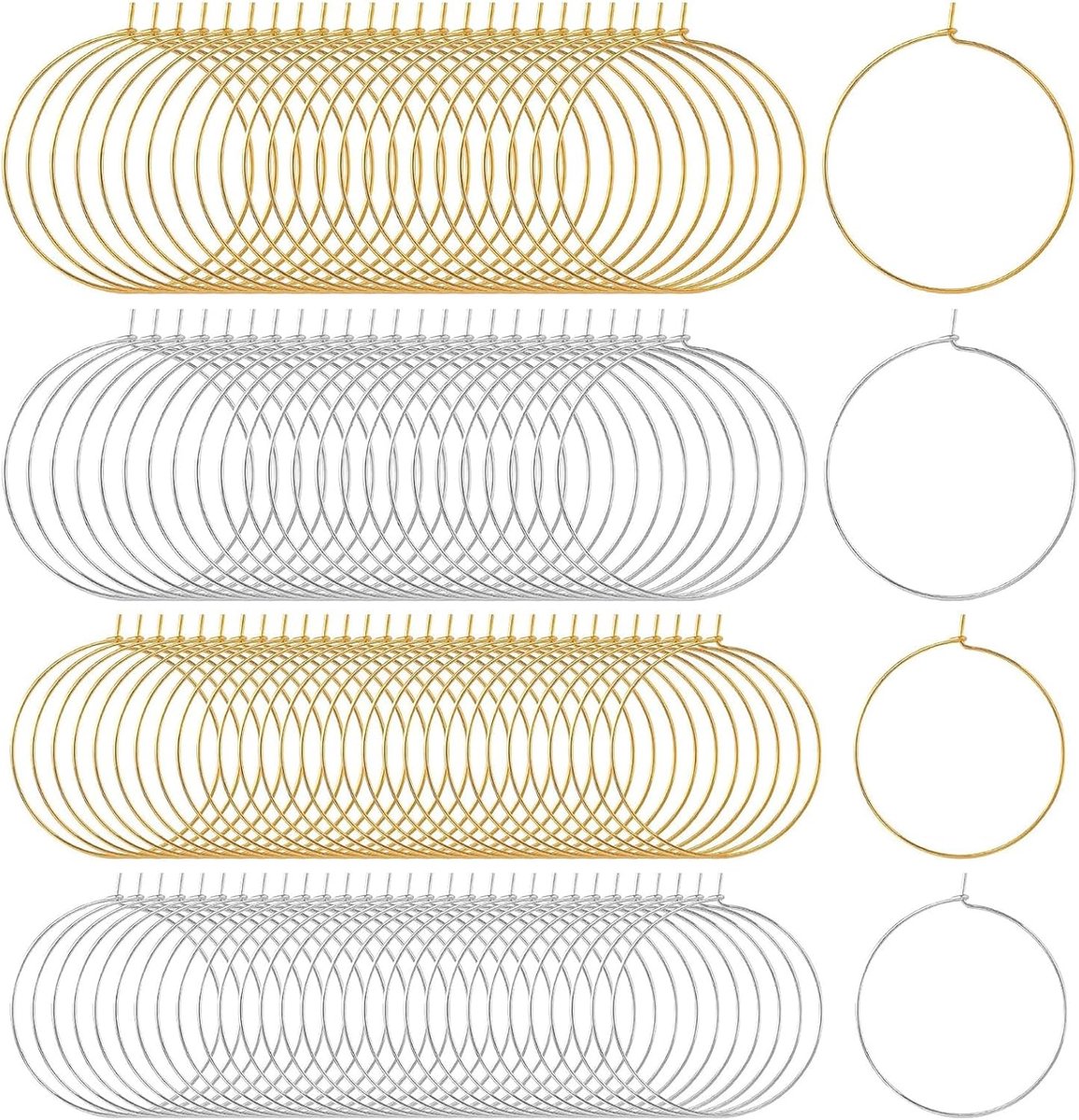 Dailygoods - 200 Stuks Roestvrijstalen Bedelringen voor Oorbellen en Kralen