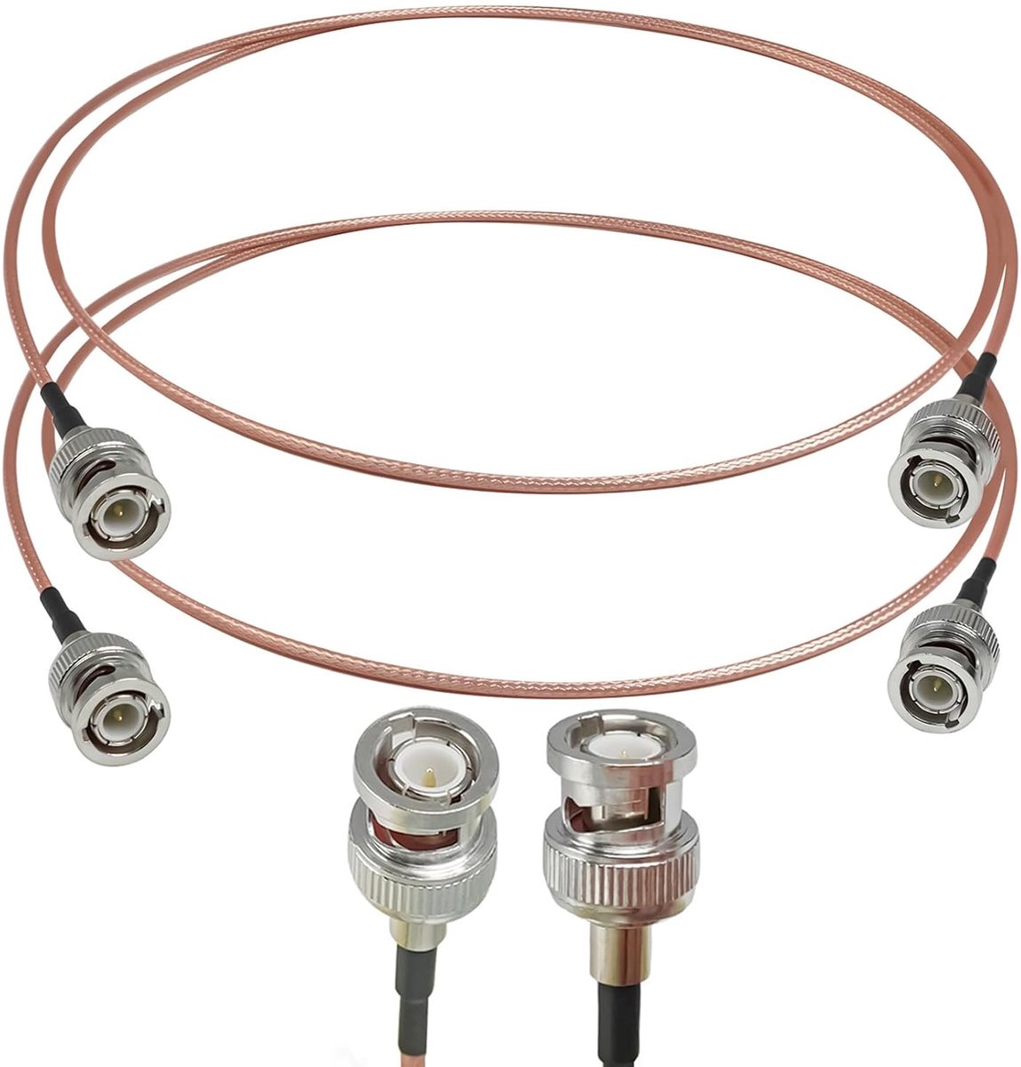 2 STKS RG316 BNC Jumper Kabel, Low Loss 3.3FT (1M) 50ohm BNC Mannelijke naar Mannelijke Jumper Coaxiale Verlengkabel voor Antenne, Scanners, Router of Handheld Ham-radio's