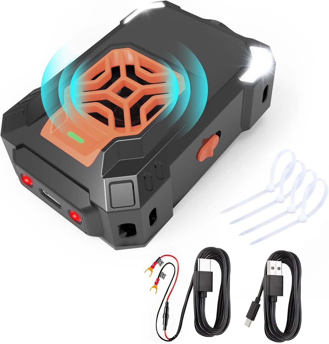 Marterverjager voor de Auto met Ultrasoon en Knipperlicht, Marterbescherming als Auto-Accessoire voor de Motorruimte, Aansluiting op 12V Autobatterij of 5V USB-C, Verdediging tegen Marterdieren