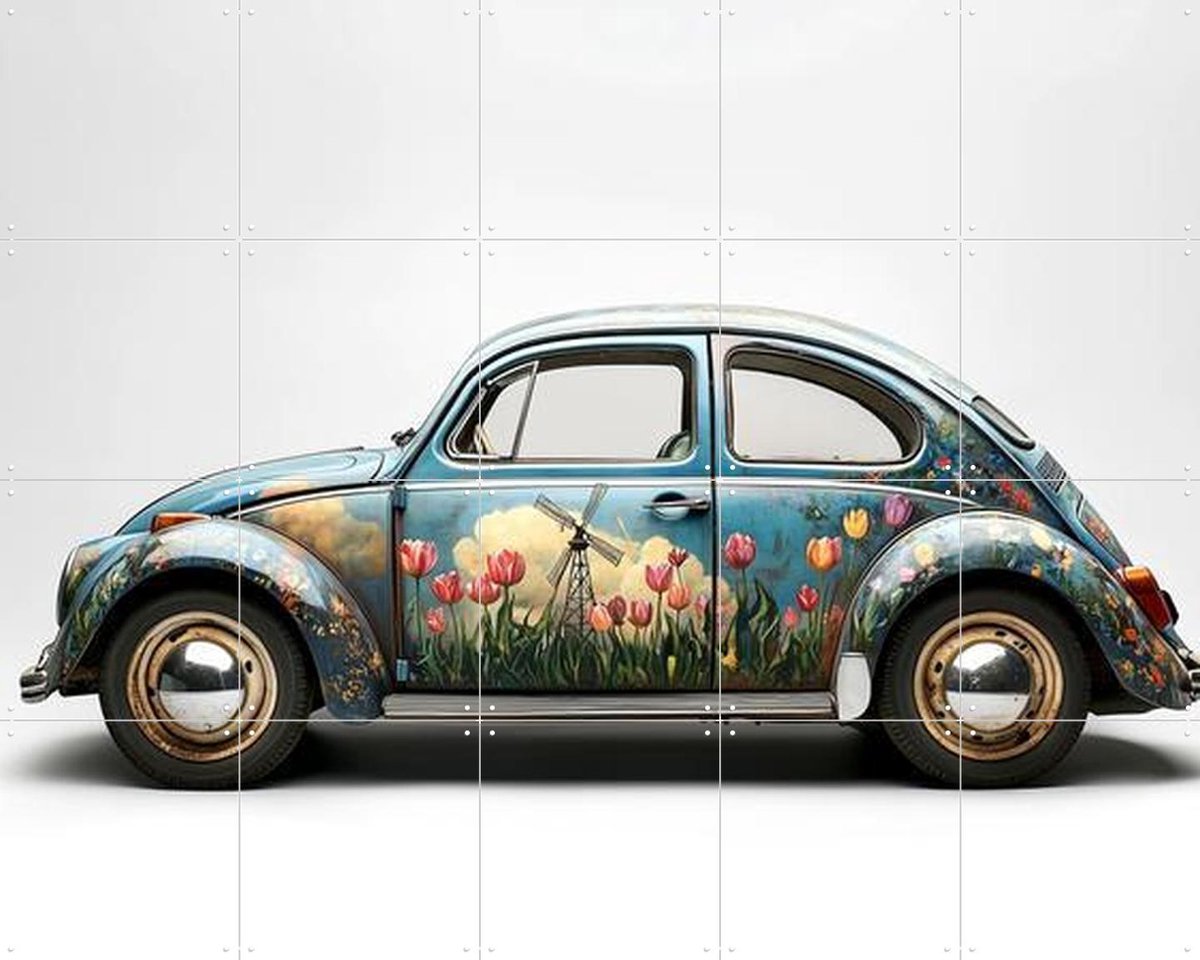 IXXI Holland Kever, Margriet Hulsker - 100 x 80 cm - Gratis ophangtool - Grote wanddecoratie en posters - Kleurrijk, Speels, Vintage, Woonkamer