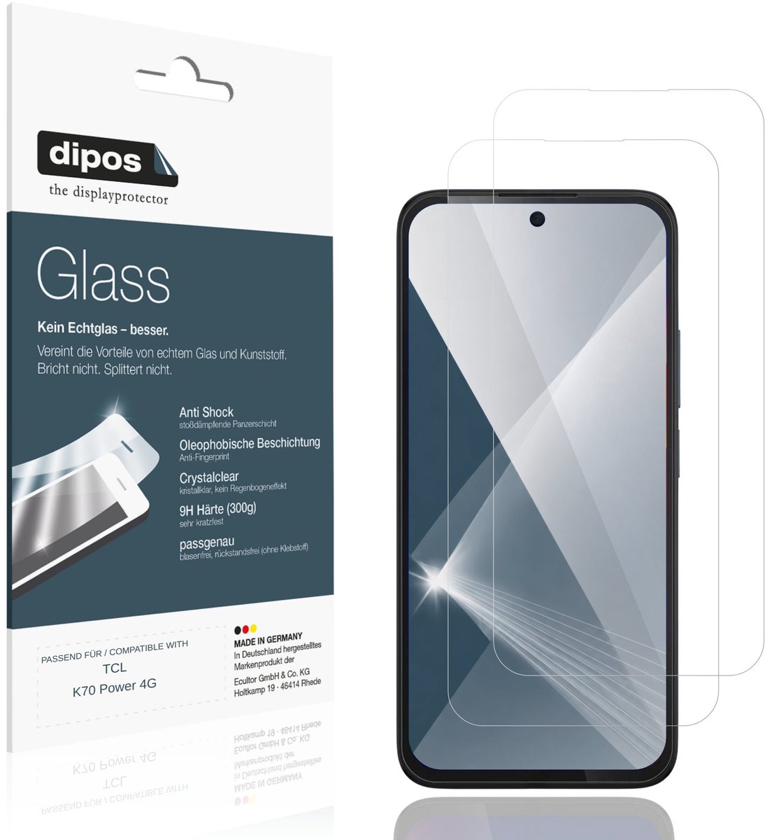 dipos – 2x Pantserfolie geschikt voor TCL K70 Power 4G | 9H Screenprotector