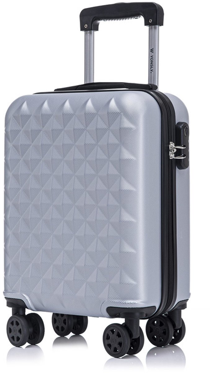 YONSLY Handbagage Koffer - 46x31x20 cm - Reiskoffer 25L - Zilver