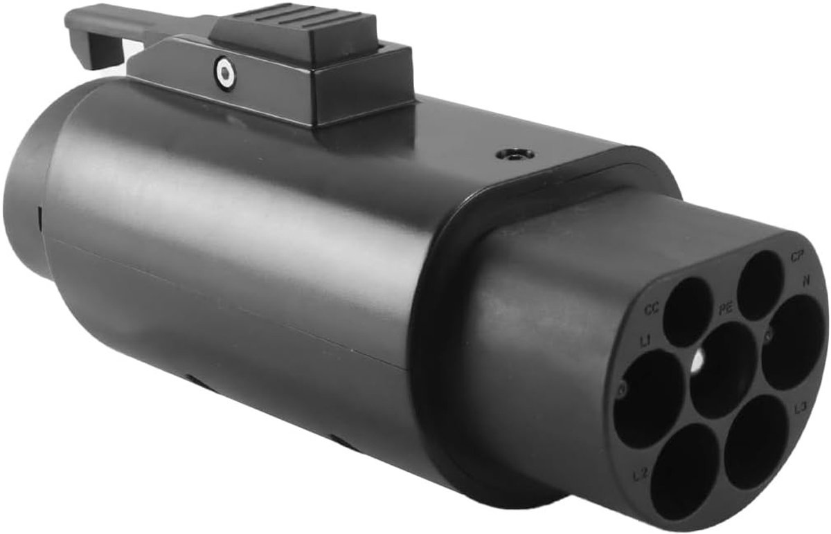 Type 2 naar Type 1 EV Adapter met Anti-Drop Klem, Max 32A, 250V AC, Geschikt voor J1772 Oplaadconnector en Elektrische Voertuigen