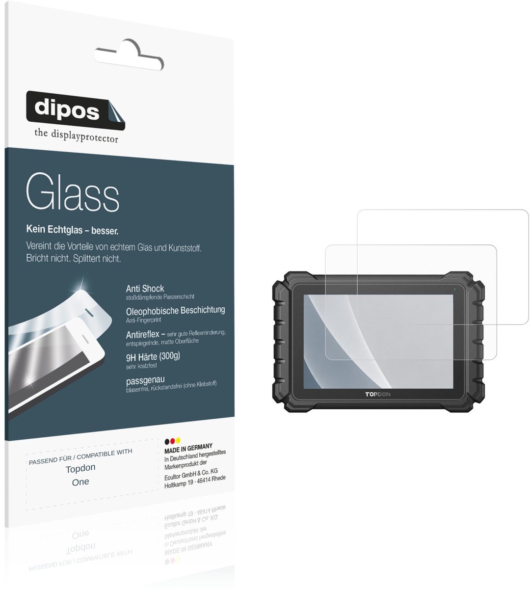 dipos – 2x Matte Pantserfolie geschikt voor Topdon One | 9H Screenprotector