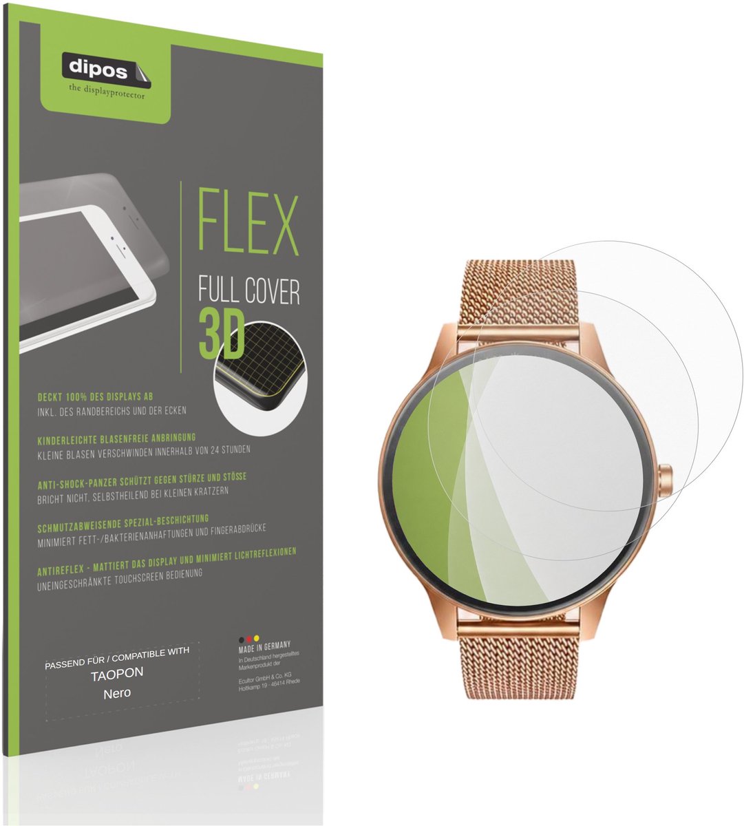 dipos FLEX – 2x Matte Screenprotector geschikt voor TAOPON Nero | Volledige Schermbescherming | Case-Friendly