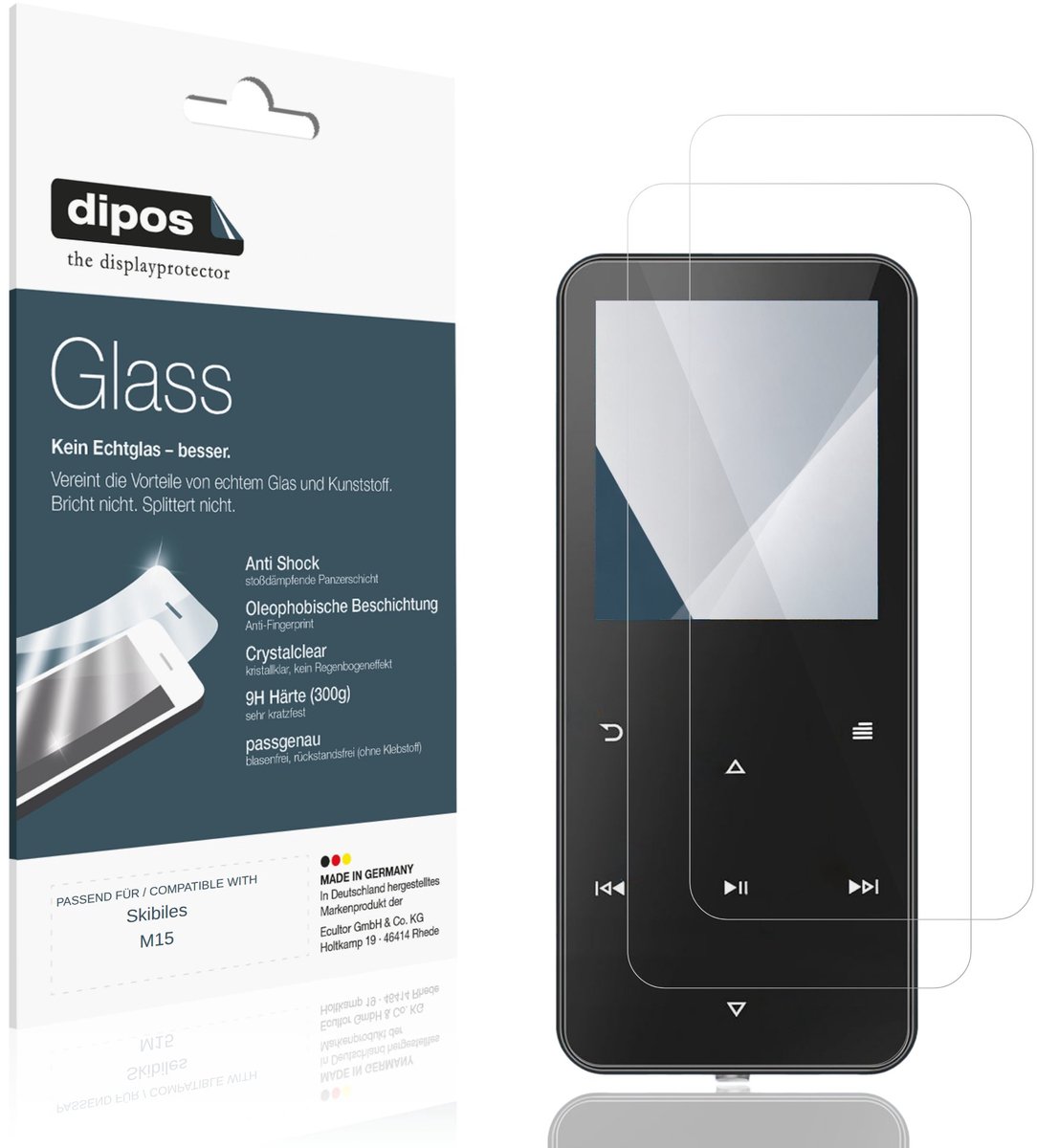 dipos – 2x Pantserfolie geschikt voor Skibiles M15 | 9H Screenprotector