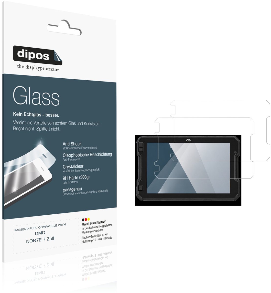 dipos – 2x Pantserfolie geschikt voor DMD NOR7E 7 Inch | 9H Screenprotector