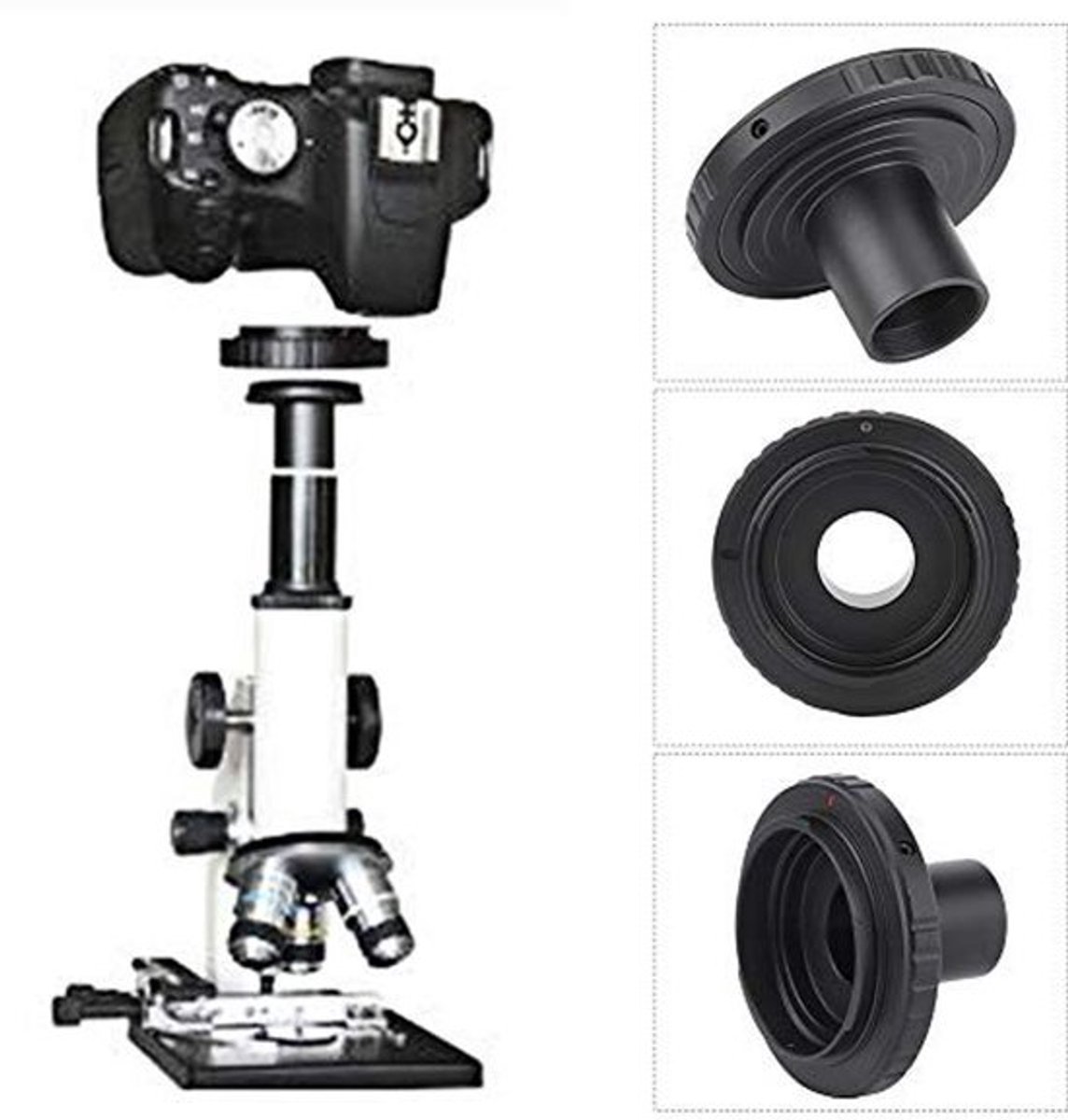 Shopcentral - Microscoop Oculair Adapter Ring - Camera T-Mount - Aluminium Kleur