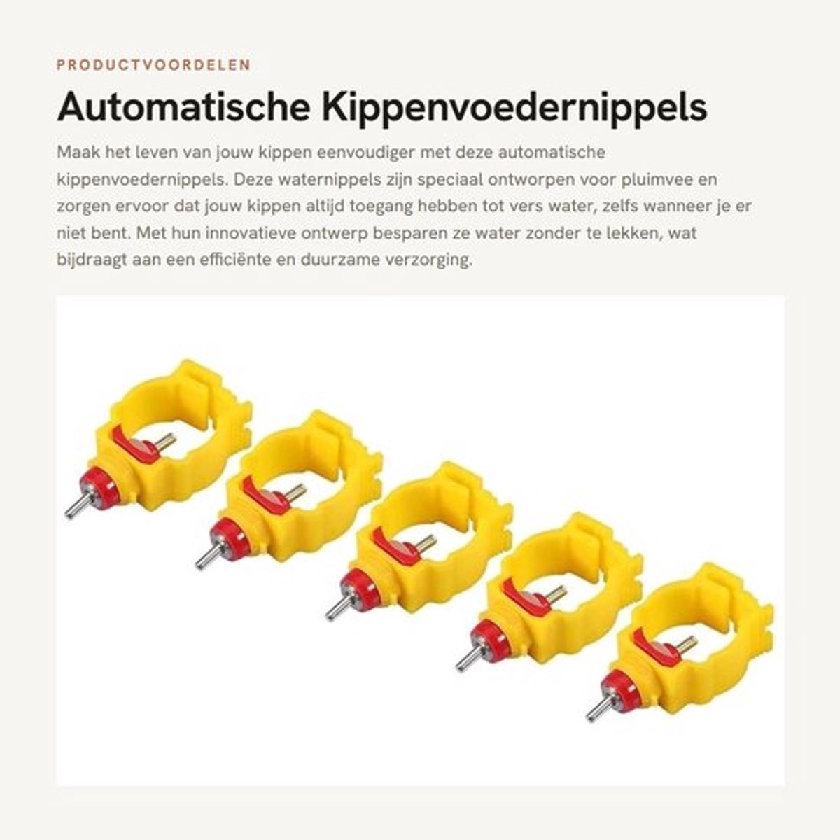 Dailygoods- Kippenvoedernippels 20 Stuks - Automatische Waternippels