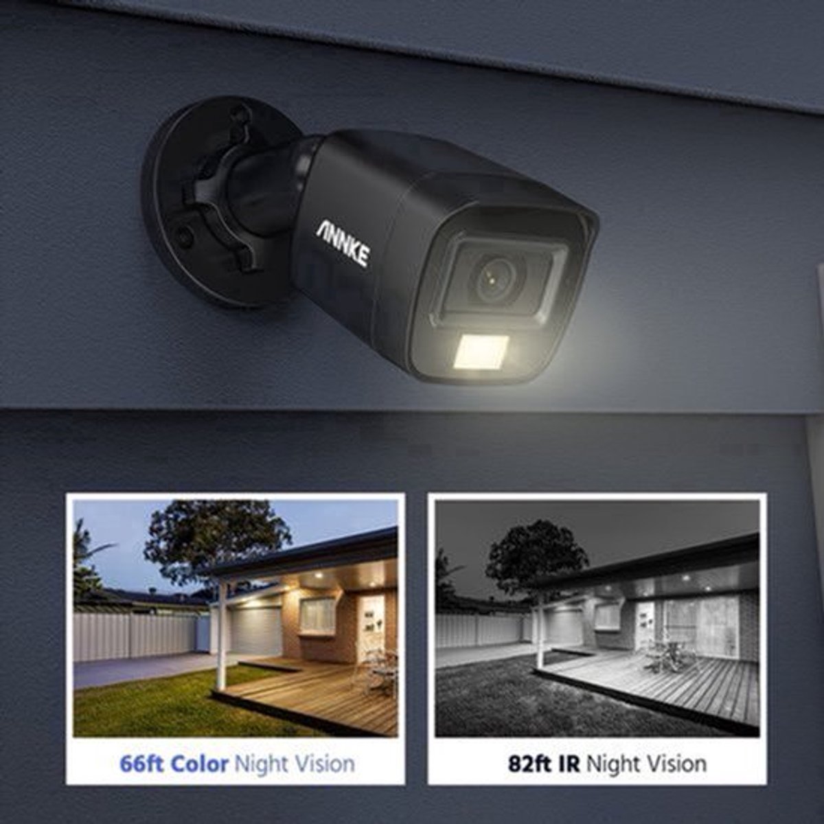 Bewakingsset – Surveillance Camera Set – Bewakingscamera – CCTV Camera – Beveiligingscamera – 8-kanaals DVR Recorder – Dual-Light Kleurennachtzicht – Ingebouwde Microfoon – Persoon- en Voertuigdetectie – Zonder HDD – Zwart