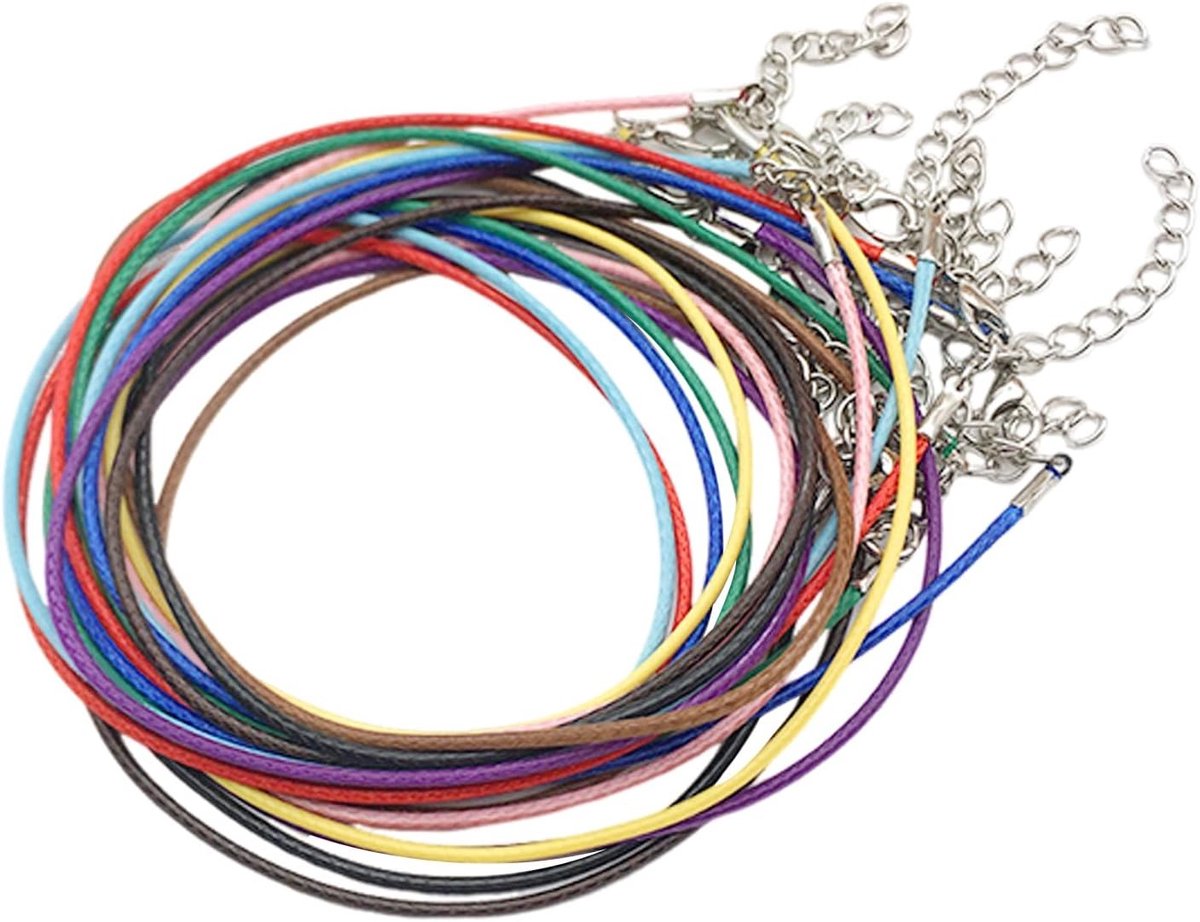 Kleurige Halsketting Touwen met Verstelbare Sluiting, DIY Sieraden Accessoires, Waxed Draad, Handgemaakte Kettingen en Creatieve Ontwerpen
