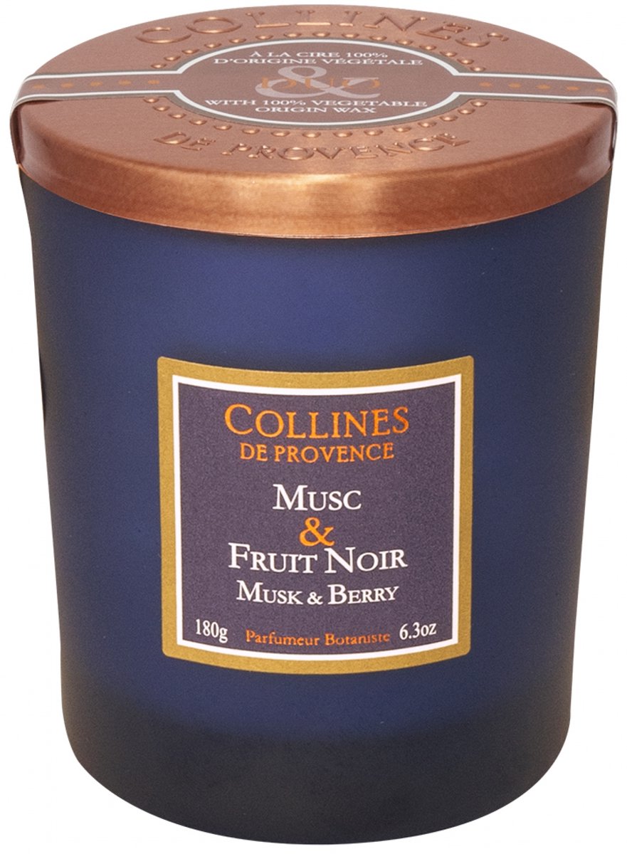 Collines de Provence Duo Kaars 180 g (Geur : Musk & Zwart Fruit)