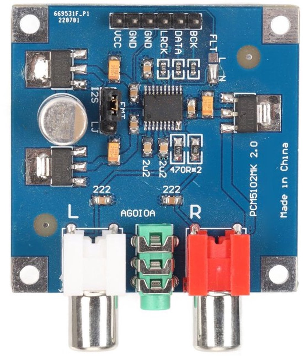 Zeynomax - DAC Decoder Board - Low Distortion DAC Module - I2S Input - 3.5mm