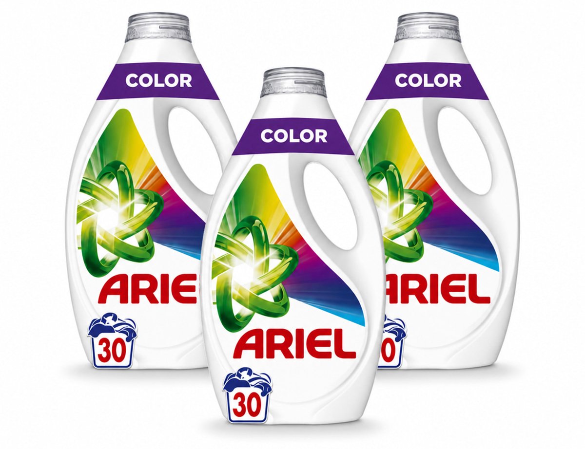 3 x Ariel - Vloeibaar Wasmiddel - Color - 30 Wasbeurten - 1350 ml - Voordeelverpakking - 3 stuks