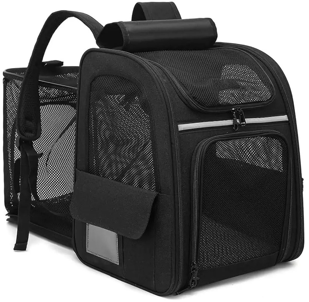 Prime Home Husidierrugzak - Reismand - Reismand hond - Reismand kat - Draagtas hond - Draagtas kat - Draagtassen - Transporttas kat - Transporttas buggy - 34 x 28 x 41cm - Zwart