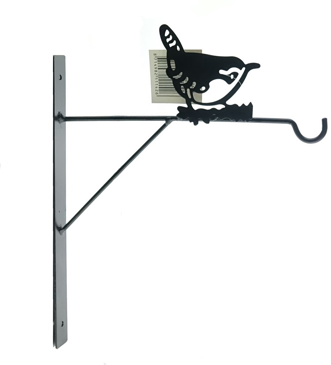 Esschert Design Wandhaak met Winterkoning Zwart