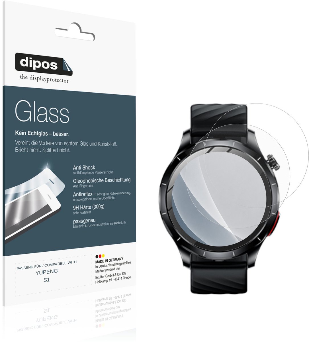 dipos – 2x Matte Pantserfolie geschikt voor YUPENG S1 | 9H Screenprotector