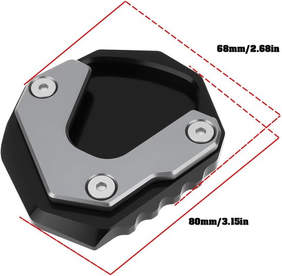 Verlengplaat voor zijstandaard van titanium, geschikt voor Honda Transalp XL750, robuust en duurzaam — afbeelding 3