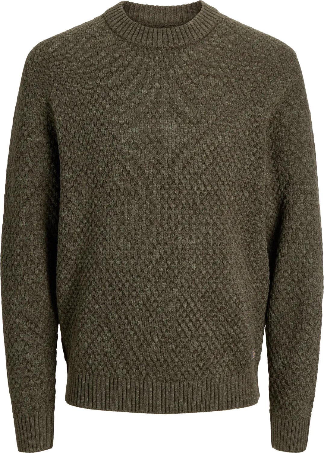 JACK & JONES Jjblake knit crew neck regular fit - heren pullover katoenmengsel met O-hals - groen (rosin)