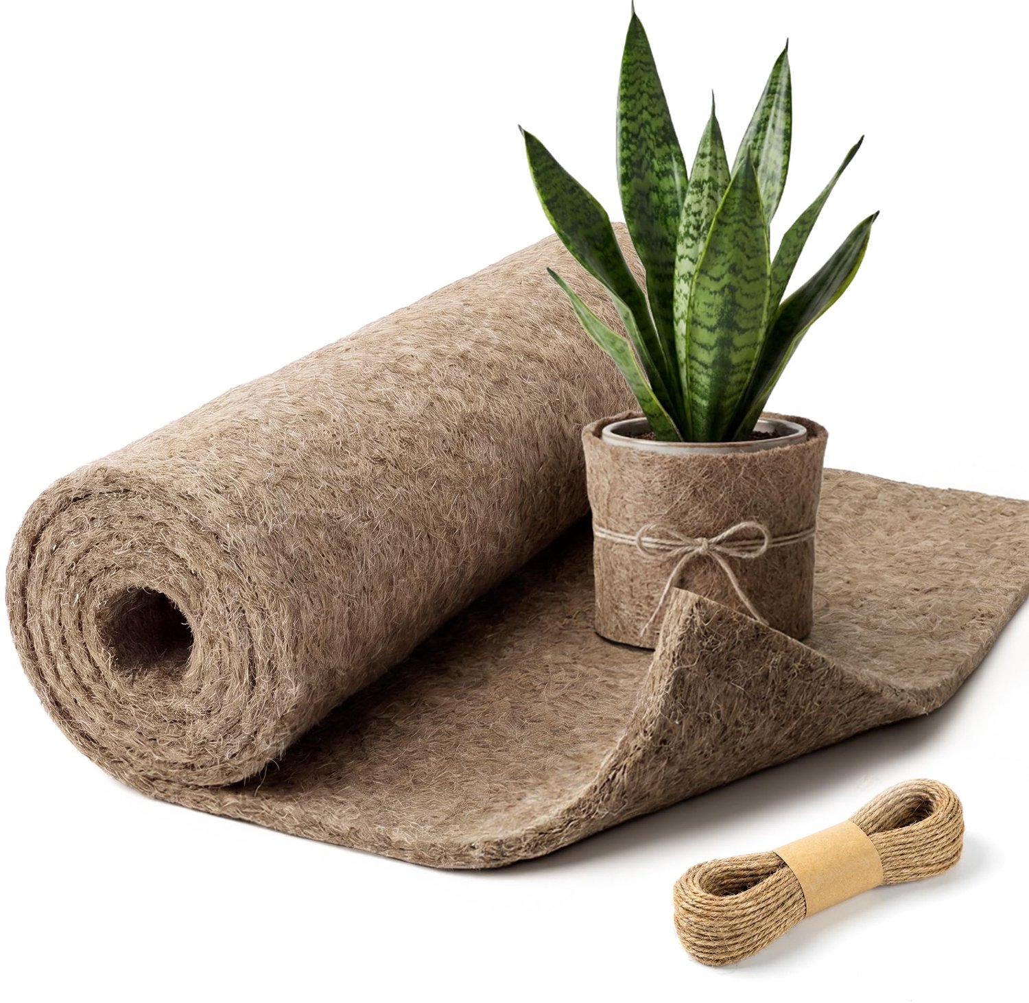Famanu - Schapenwolmat 0,8 x 5 m - Bescherming voor planten in de winter - Natuurlijk materiaal - 1 stuk