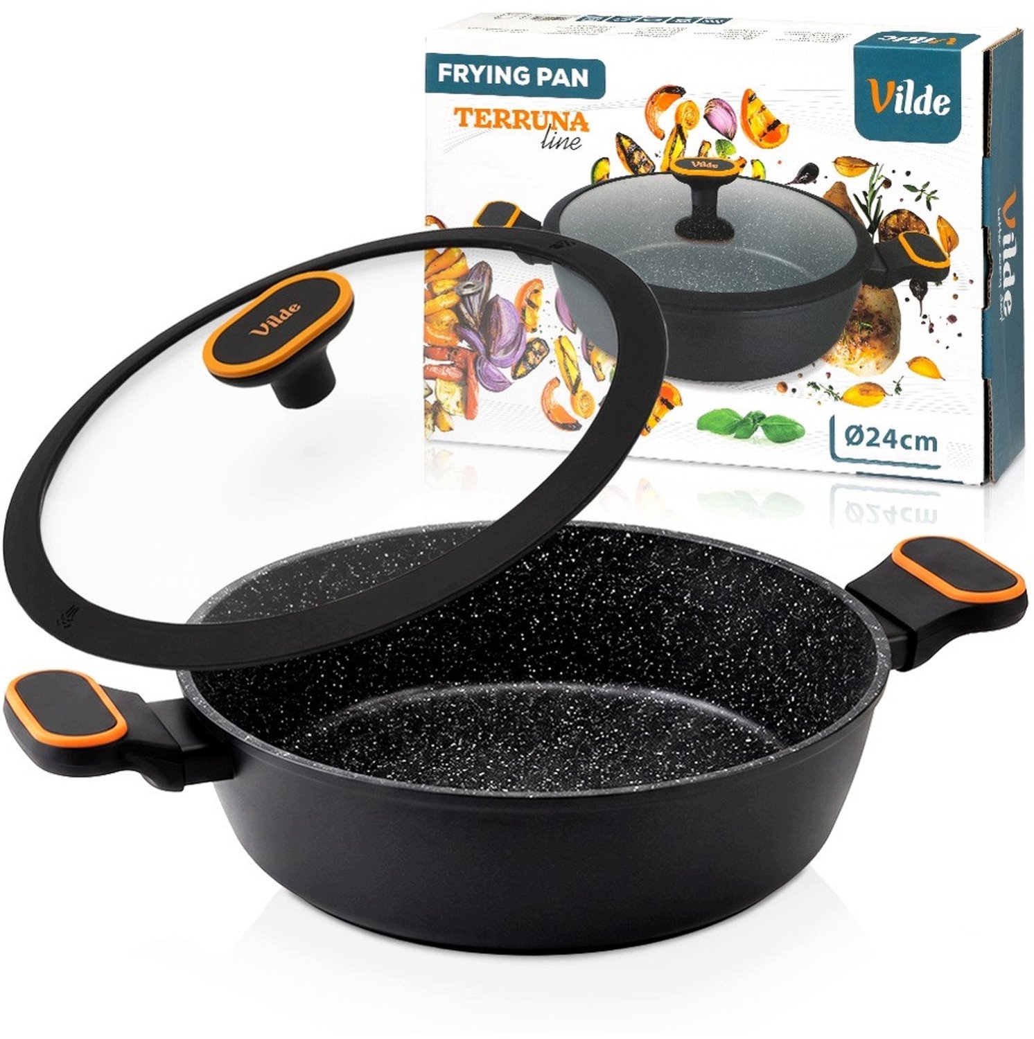 Vilde Granit Wokpan met Deksel 24 cm - 2L
