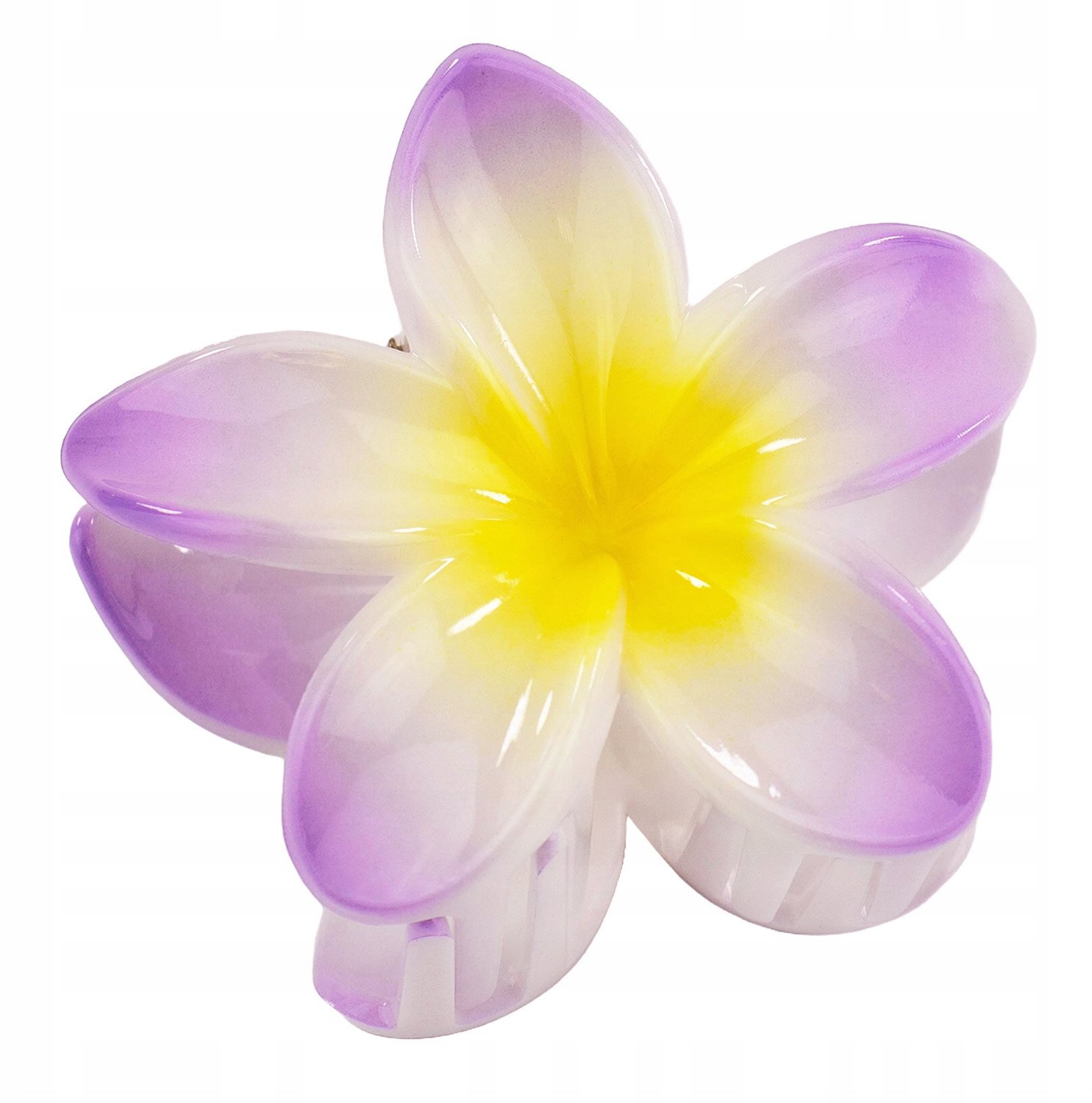 Hawaiiaanse bloem haarclip - Fiolet & Geel