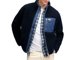 Superdry Jack Vintage Retro Fleece Donkerblauw (navy) - Maat XXL - Heren