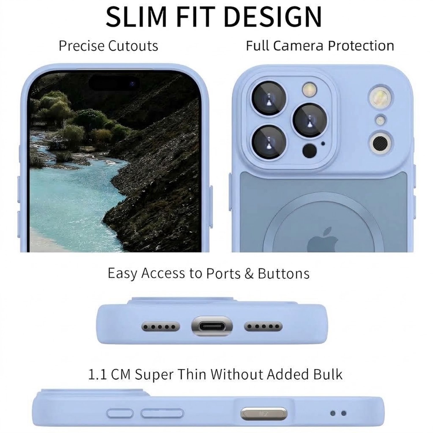 Hoesje Geschikt voor Apple iPhone 18 Pro - Geschikt voor MagSafe Telefoonhoesje - Licht Blauw - Casemania Matte Armor Magnetische Back Cover - Val/Stoot Bescherming met Camera Protection
