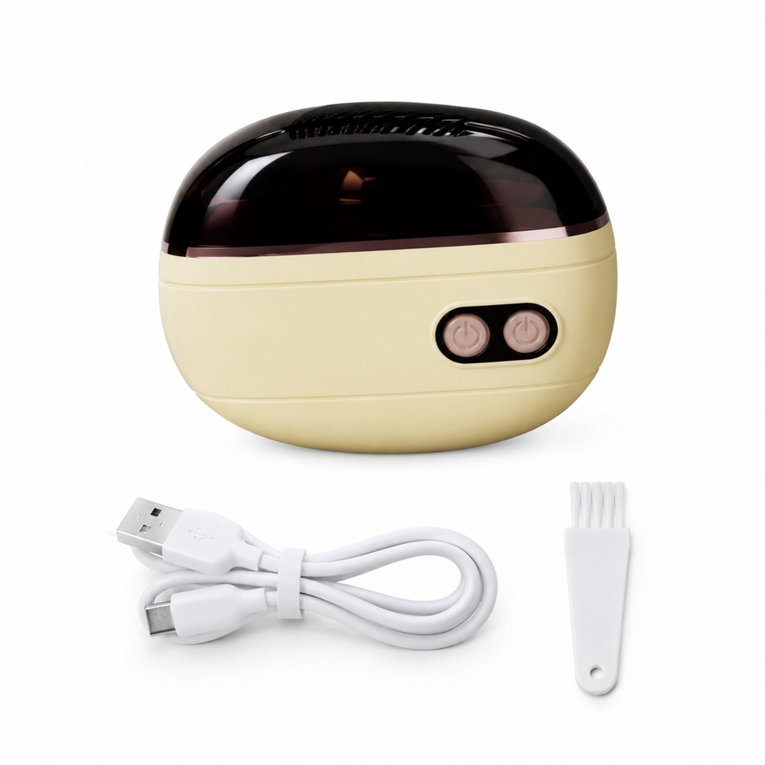 elektrische nagelknipper - USB-oplaadbaar - 2 snelheden - beige uitvoering zonder display - voor dagelijks thuisgebruik