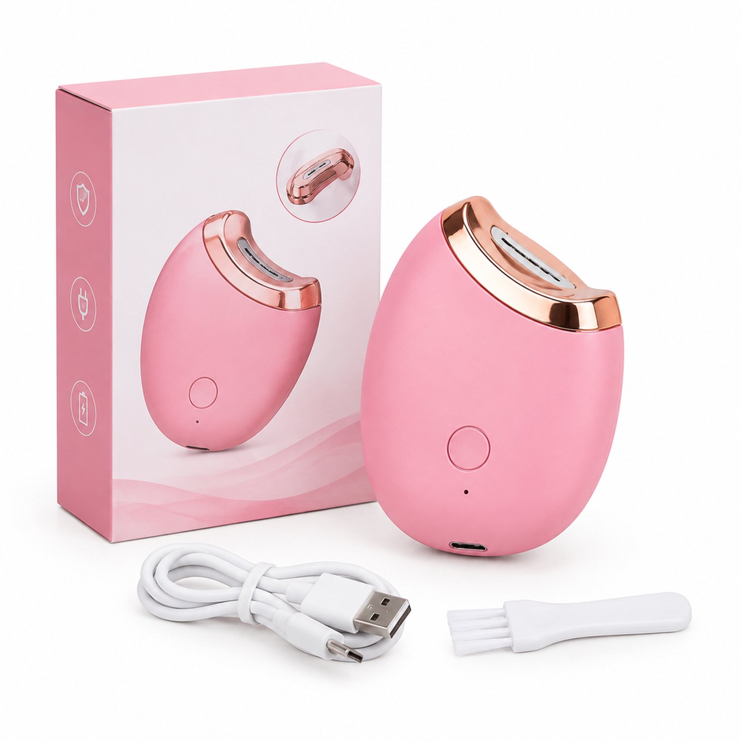 Elektrische nagelknipper - 3 snelheden - USB-oplaadbaar - voor manicure en pedicure thuis - roze met gekleurde doos
