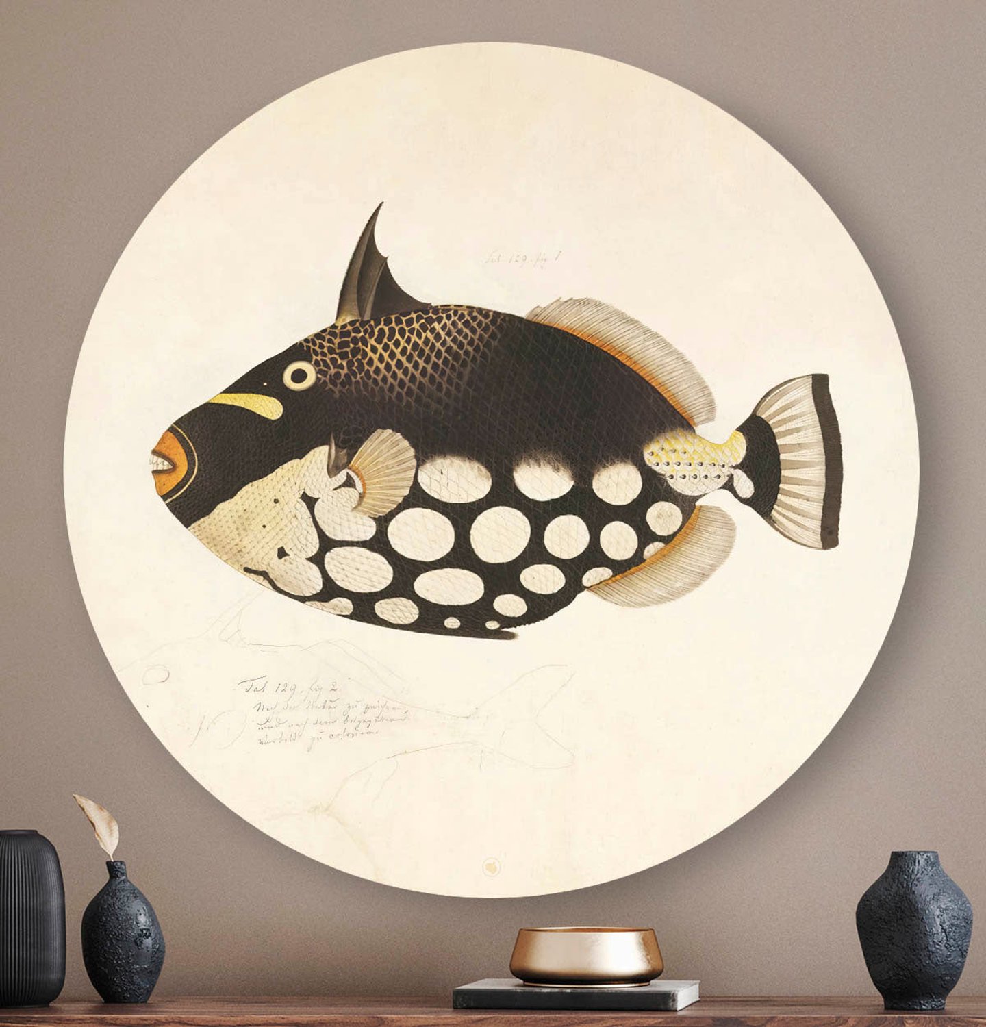 HIP ORGNL Black Fish - Wandcirkel Vis Japans - 60 cm
