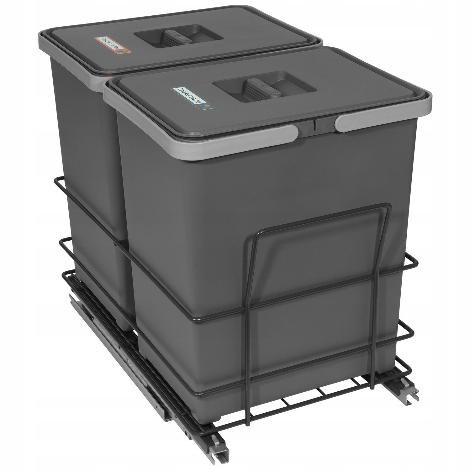 Afvalscheider 40cm Keukenkast 2x18L Soft-close Antraciet