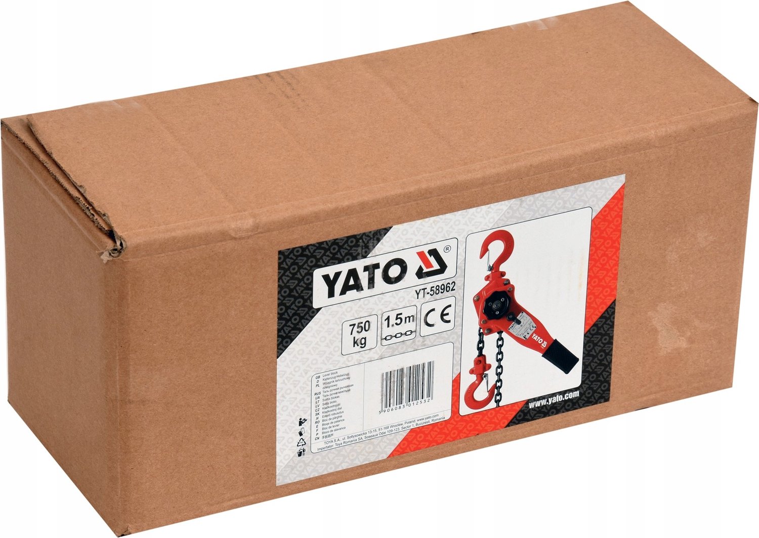 Yato Kettingtakel Hefhoogte 1.5m 0.75T - Industriële Kwaliteit