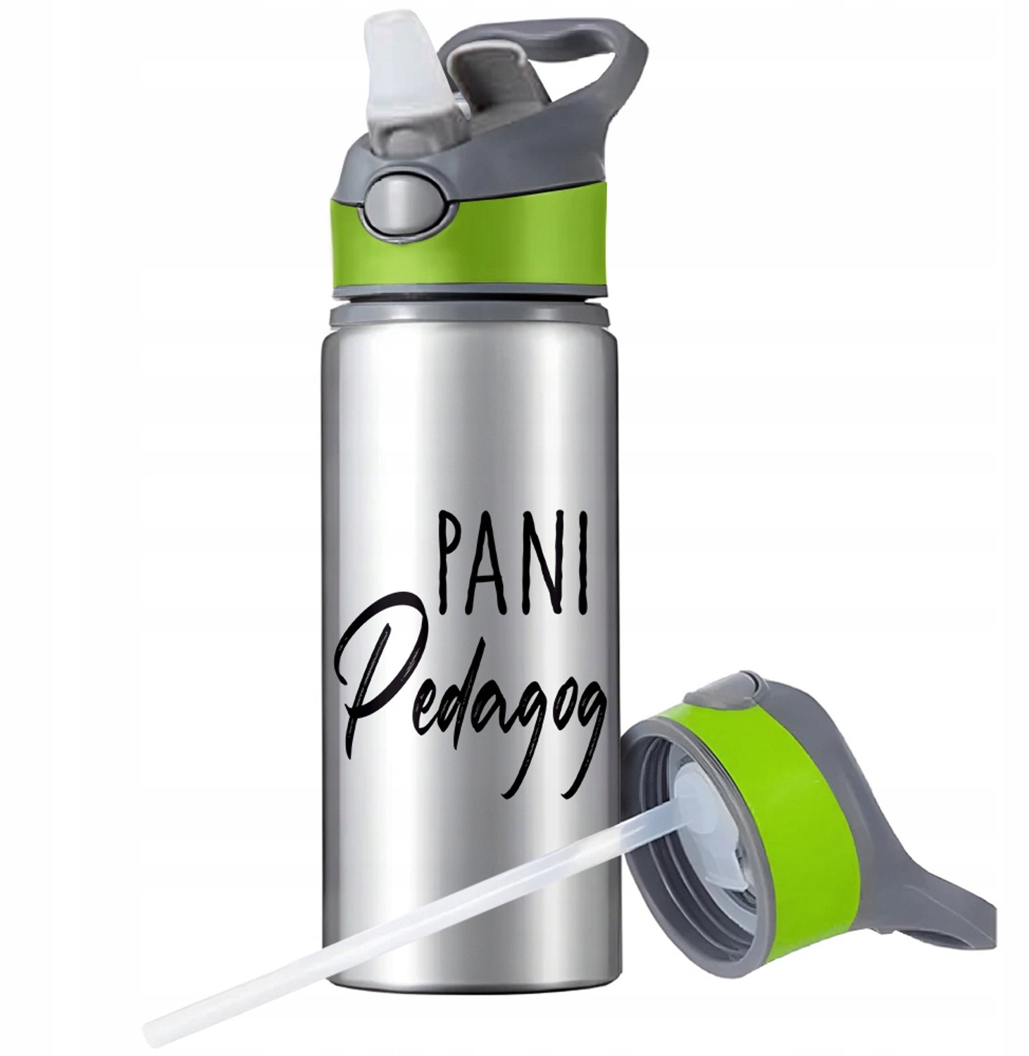 Aluminium Sport Bidon 650ml met Rietje en Handvat - Ideaal voor Fitness