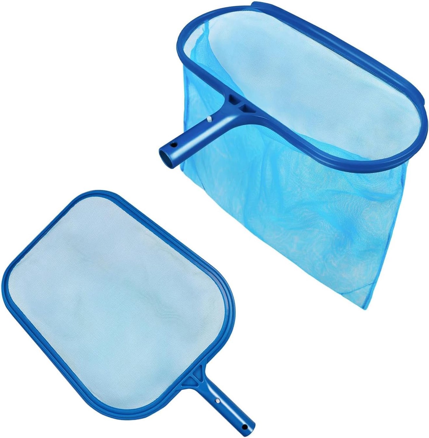 Famanu - Pool Skimmer - Effectieve vuilverwijdering voor zwembaden - Stevige kunststof en metalen constructie - Blauw 2 stuks