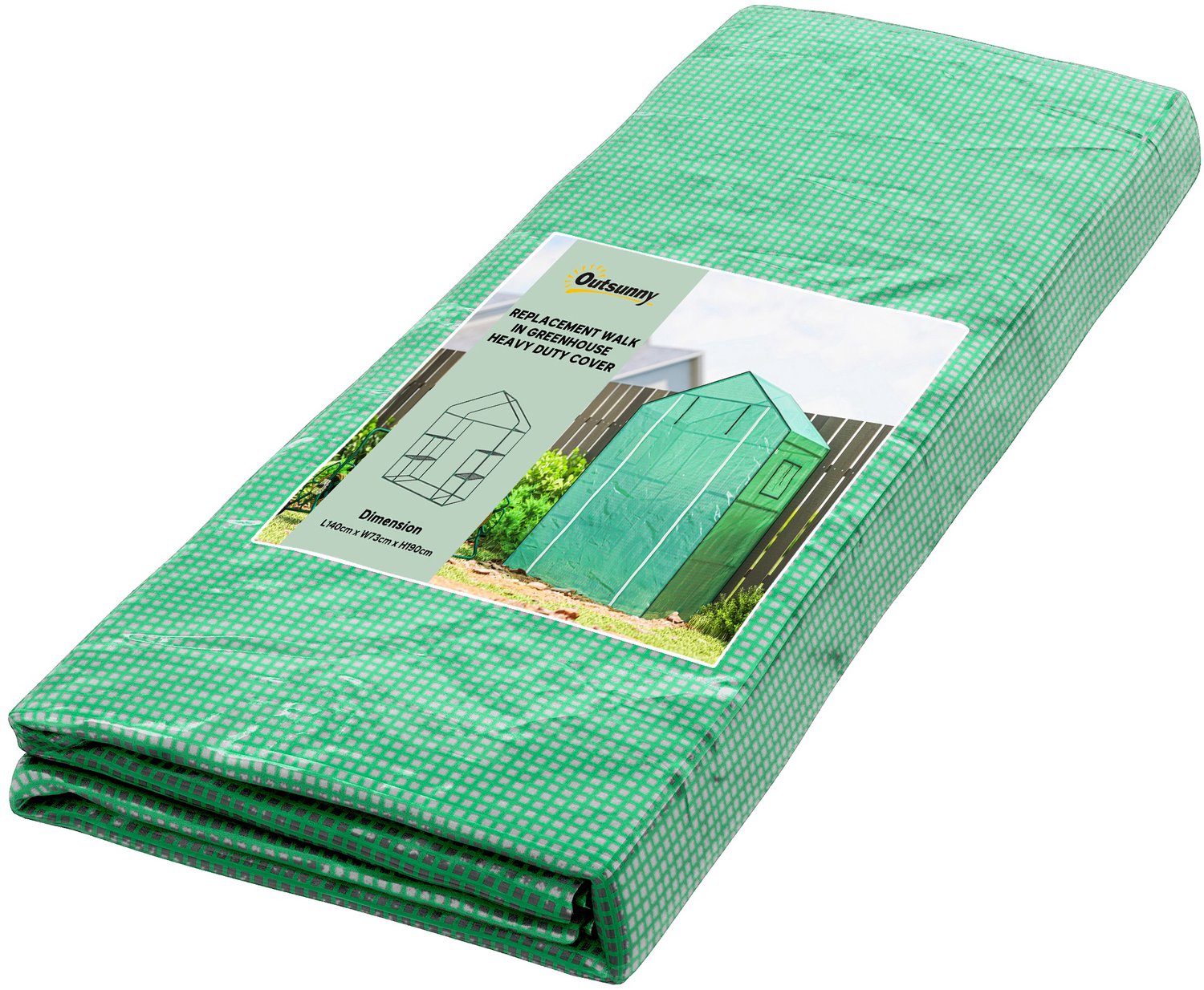 Sunona Reservefolie voor foliekas - Met roldeur en netvensters - 140 x 73 x 190 cm - Groen