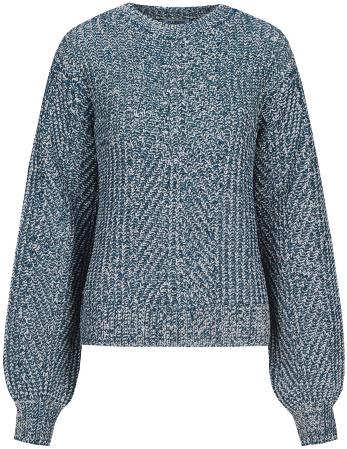 Fluresk Trui Fenni Knit Sweater 26wof12 736402 Azure Green/wood Ash Dames Maat - W42