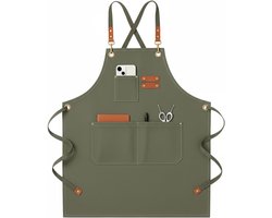 Kookschort voor Mannen en Vrouwen van Canvas - Verstelbaar met Grote Pocket, Vuilafstotend, Perfect voor Keuken, Barbecue en Tuinieren