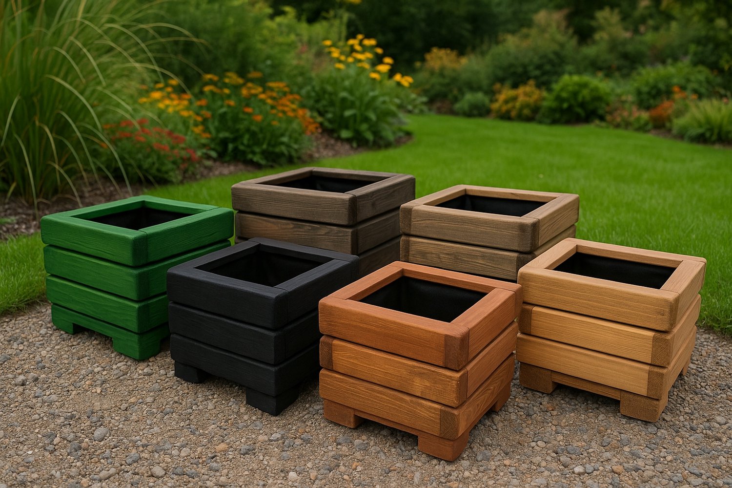Houten plantenbak voor kruiden, bloemen en groenten - 25x25x20 cm