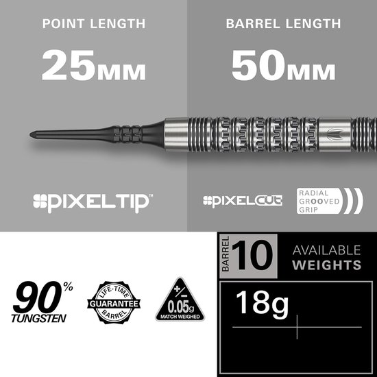 Redux Soft Tip Dartpijlen 90% Wolfram 18g Professioneel — afbeelding 4