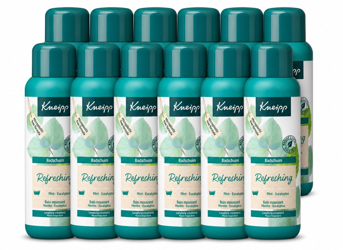 12 x Kneipp - Badschuim - Mint Eucalyptus - Verfrissend - 400 ml - Voordeelverpakking - 12 stuks