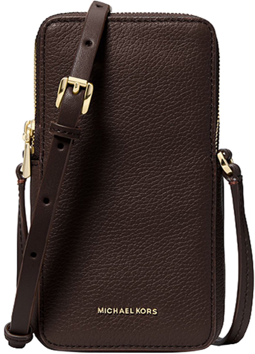 Michael Kors Jet Set Telefoontas - Leer - Donker Bruine