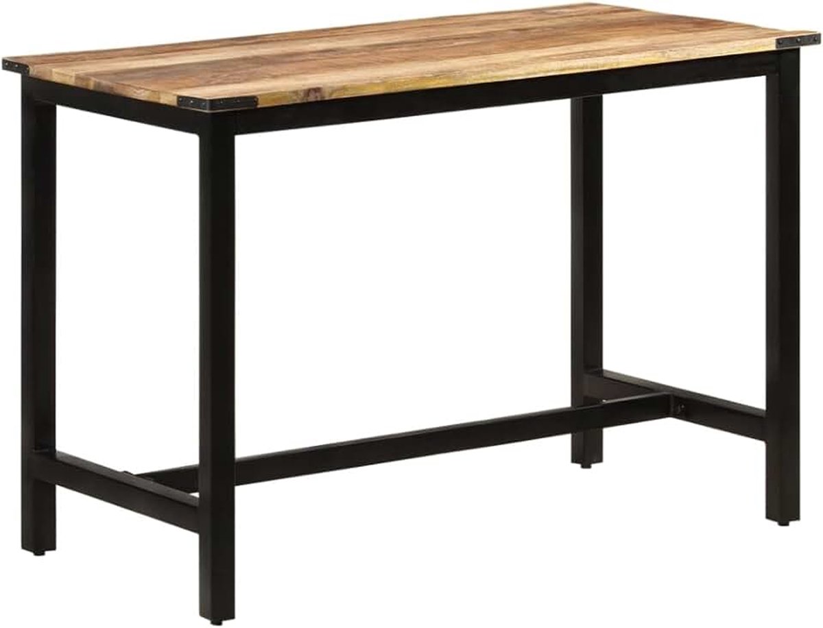 Massief mangohout industriële stijl retro eettafel 110x60x76 cm | Eettafel 110x60x76 cm massief mangohout industrieel design, stevige eetkamertafel