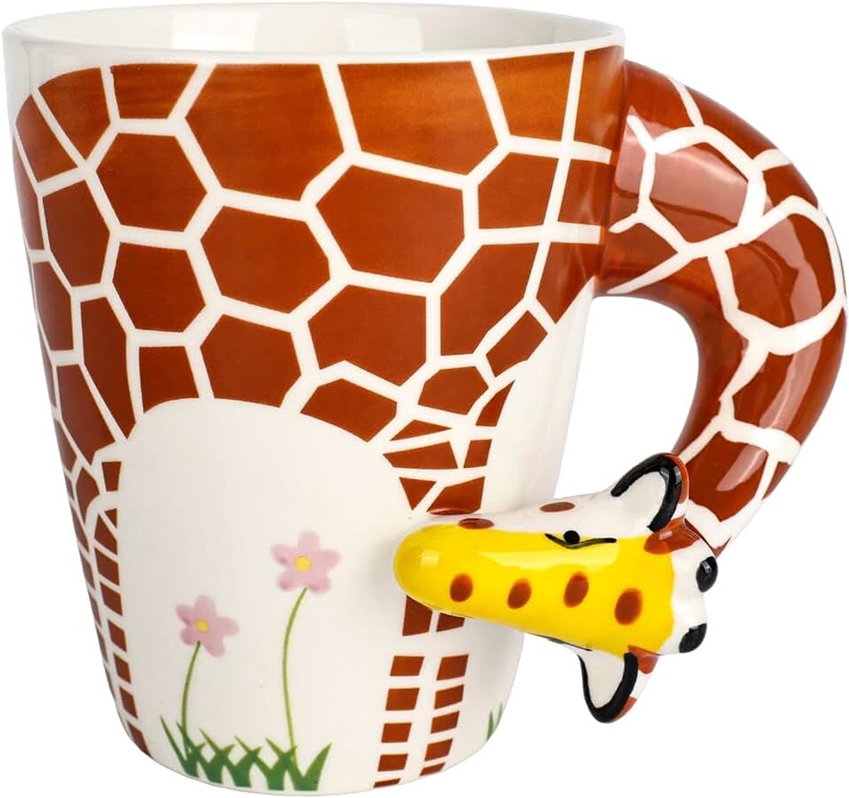 Giraffe koffiemok, 3D-motief, giraffe keramische mok, gepersonaliseerde dierenmok met handvat, grappig cadeau voor familie, vrienden, verjaardagen, 310 ml