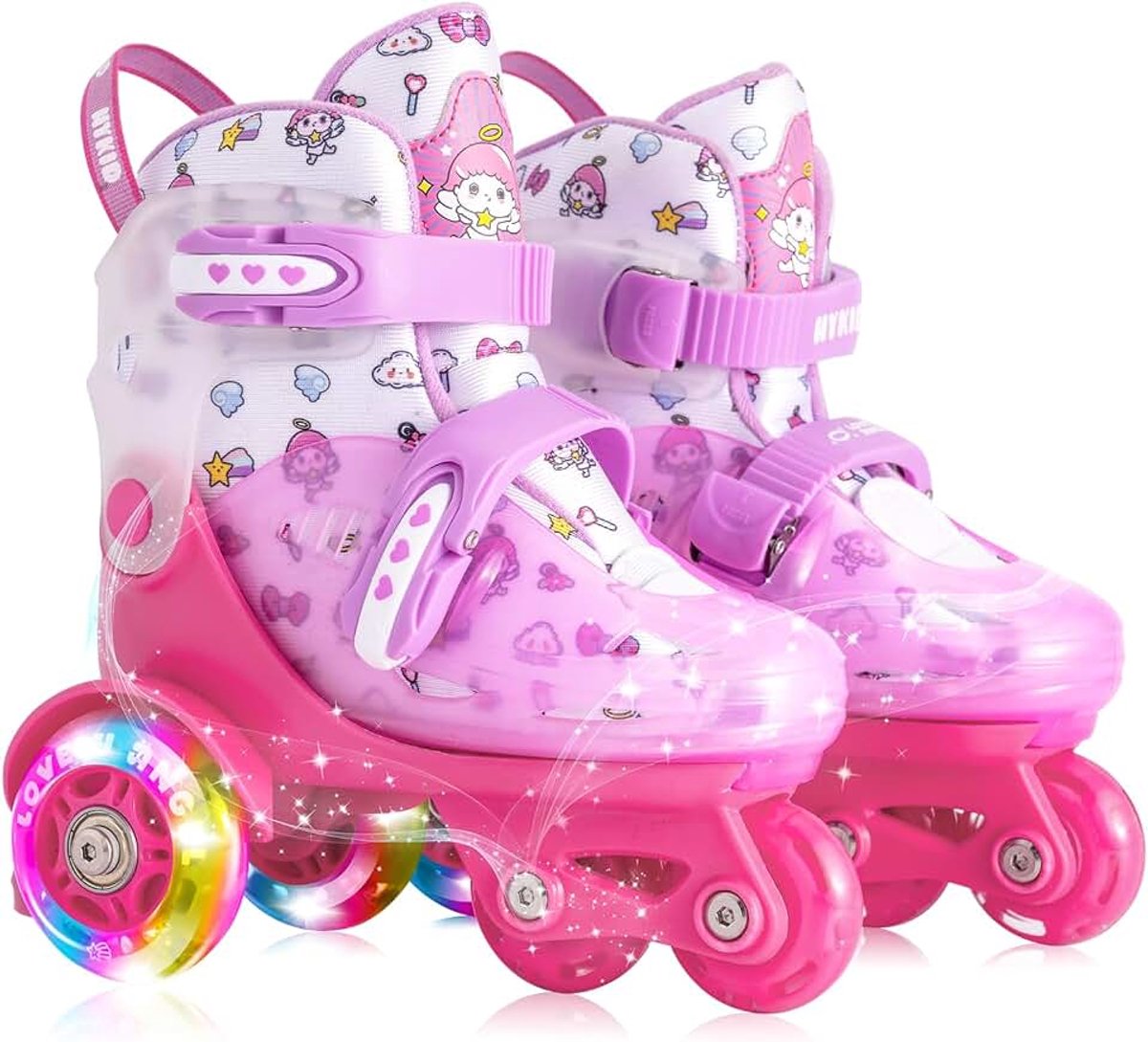 Rolschaatsen voor kinderen verstelbare grappige lichten 3-punts veiligheid rolschaatsen voor kinderen voor beginners