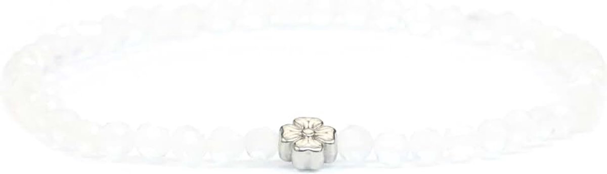Armband met echte edelstenen met facetgeslepen 4 mm kralen en roestvrij stalen levensboom, helende steen, beschermsteen, edelsteenarmband, geluksbrenger, talisman, cadeau