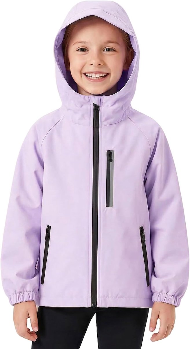 Regenjas Voor Kinderen Reflecterende Meisjes Tussenjas Met Capuchon Regenkleding Jongens Effen Windjack Wandel- En Outdoorjas Lentejas Voor Tieners Van 5-14 Jaar