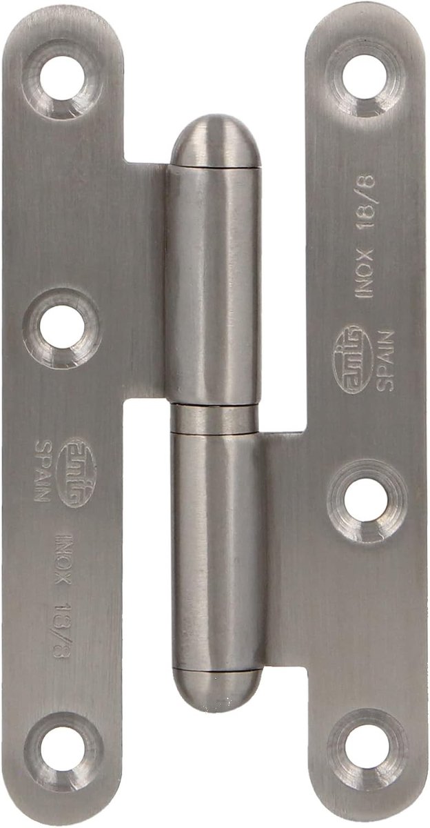 Douchedeur scharnier - Mat zilver - 100 x 58 x 2 mm - Roestvrij staal - Linksdraaiend voor stevige deuren
