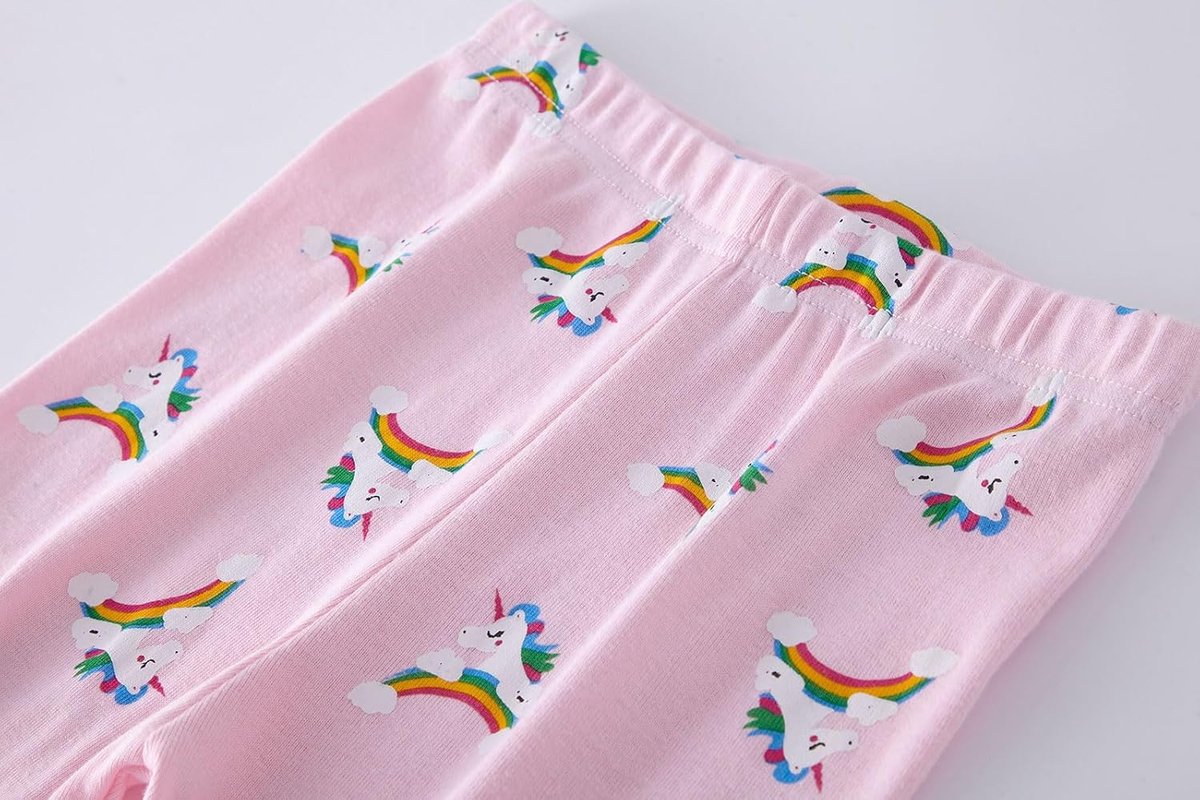 Katoen, eenhoorn, lange mouwen, tweedelige pyjamaset, schattige panda, kindernachtkleding, winter, Kerstmis, pyjama, maat 1-12 jaar