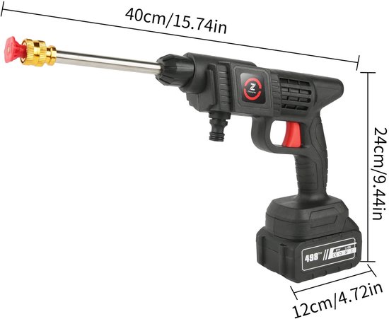 Seth Select Draadloze Hogedrukreiniger - 3000W – Elektrische Hogedrukspuit – Waterpistool met Zelfaanzuigende Pomp – Autoreiniger — afbeelding 4